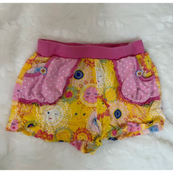 Matilda Jane Little Miss Sunshine Pull-On Shorts Pink / Yellow Pockets Girls 4 - Picture 6 of 6